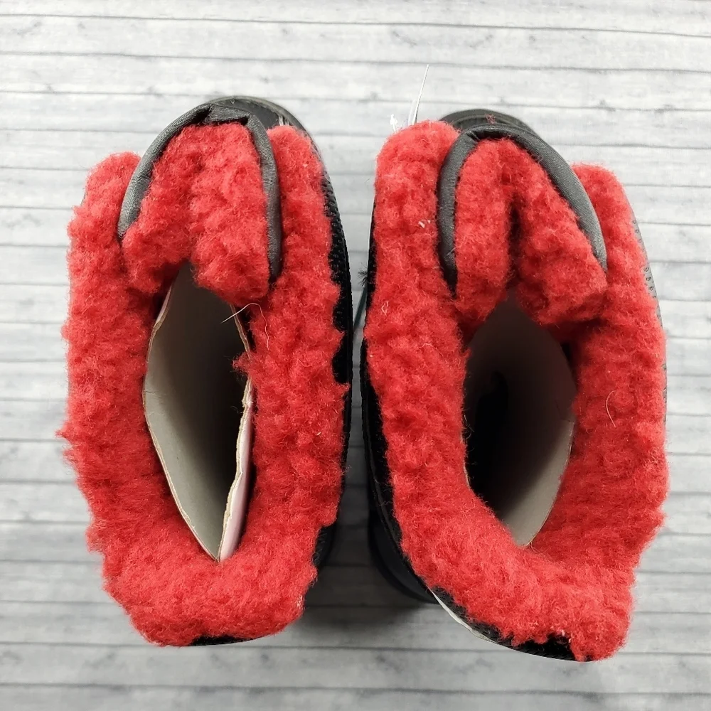 NWOB Totes Snow Winter Waterproof Boots Totes Tayton Black Red Size 11‎ Child
